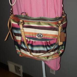 Colorful striped purse